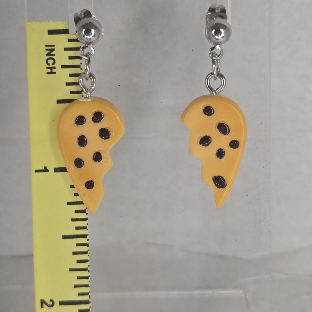 Hand Crafted Orange and Black Cookie Earrings